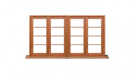 4 light horizontal: four sash mullion casement