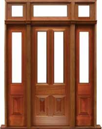 glazed cricket bat: double door +  two sidelights