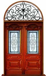 chateau leadlight: door in frame