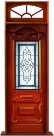 chateau leadlight: door in frame
