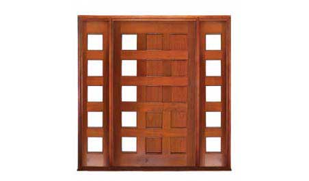 coolum margin glazed pivot: single door +  two sidelights