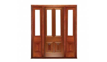 glazed cricket bat: single door +  two sidelights