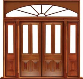 glazed cricket bat: double door +  two sidelights