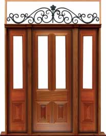 glazed cricket bat: double door +  two sidelights