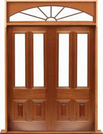 glazed cricket bat: double door +  two sidelights