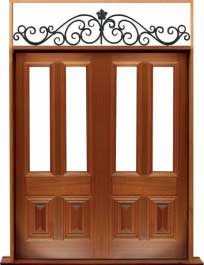 glazed cricket bat: double door +  two sidelights