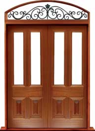 glazed cricket bat: double door +  two sidelights