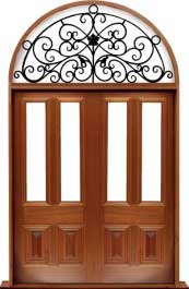 glazed cricket bat: double door +  two sidelights