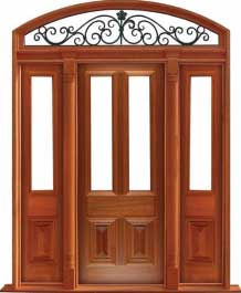 glazed cricket bat: double door +  two sidelights