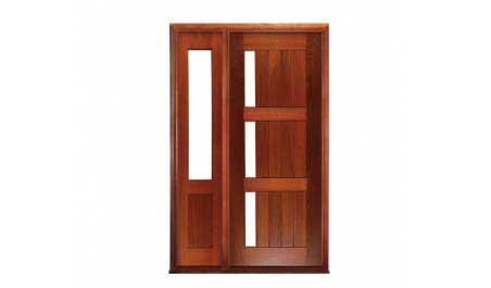 plank & rail glazed: single door + sidelight on left