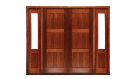 plank & rail: double door +  two sidelights