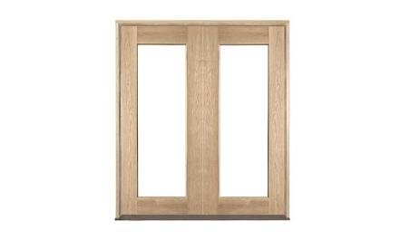 single light oak: double door