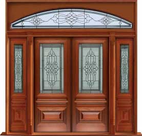sovereign leadlight: single door + sidelight on left