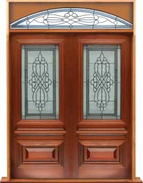 sovereign leadlight: single door + sidelight on left