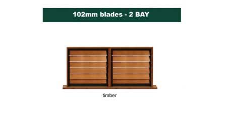 102 mm blades  1768 mm width  timber louvre: twin gallery