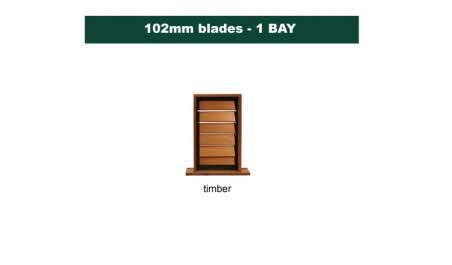 102 mm blades  450 mm width  timber louvre: single gallery