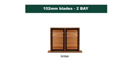 102 mm blades  868 mm width  timber louvre: twin gallery