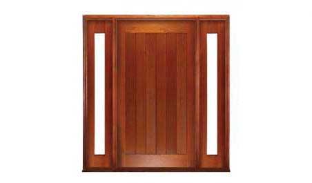 vertical plank pivot: single door +  two sidelights