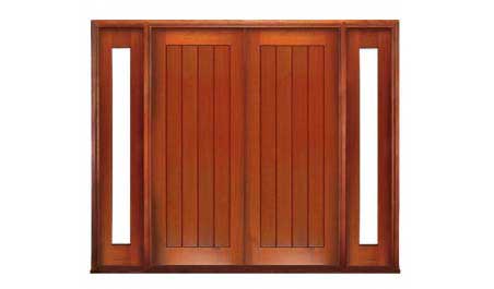 vertical plank: double door +  two sidelights